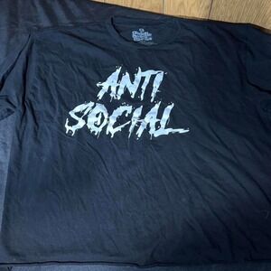 Black and white Anti Social Social Club‎ cropped tee Size XL